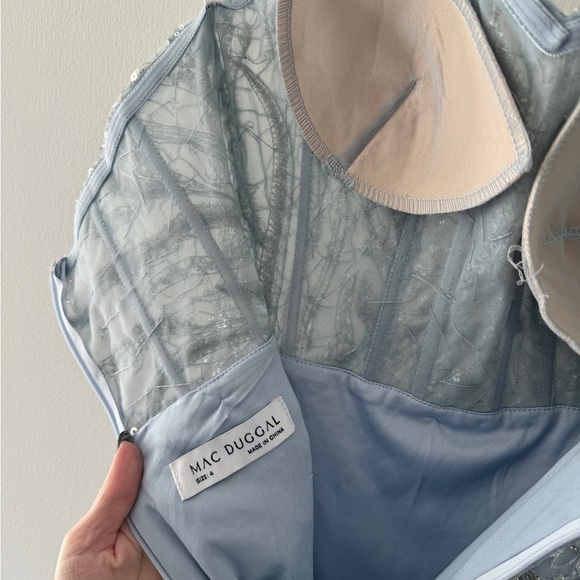 MAC DUGGAL Blue Strapless Embellished Trumpet Gown 4 - Picture 14 of 16